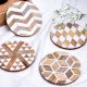 Handmade Brown and White Round Resin Set of 4 Decorative Coasters